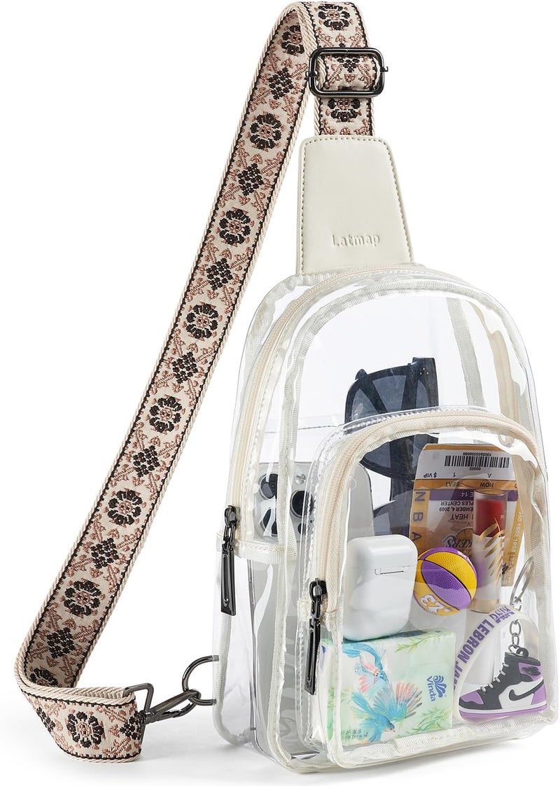 LATMAP Clear Bag for Stadium Events, Clear Purse for Women Stadium Crossbody Bag, Transparent Bag for Concerts Sports - Image 1